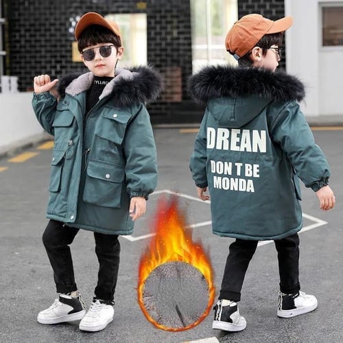 Boys fur lined parka top