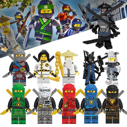 Ninjago Set Mini Bricks Figures Kai Jay Cole Garmadon Jaws Shark