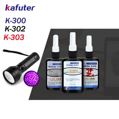 50ml Kafuter UV Glue UV Curing Adhesive Kafuter K300 K302 K303 UV Flashlight UV Curing