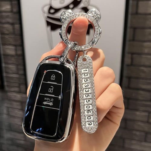 Purple TPU Car Key Case Cover for Toyota Corolla Prius Camry CHR C