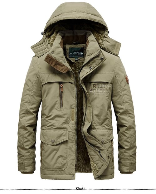 Mens khaki jacket with fur collar new arrivals