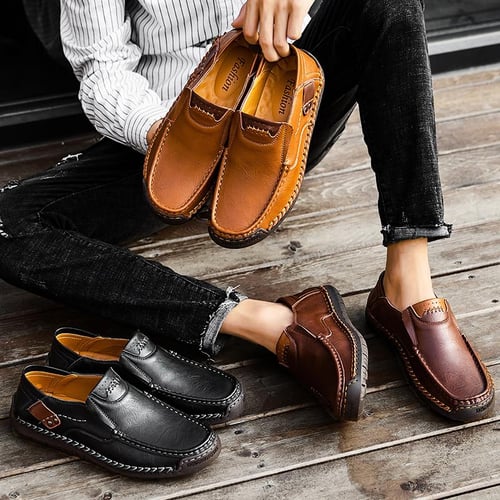 Handmade deals leather loafers