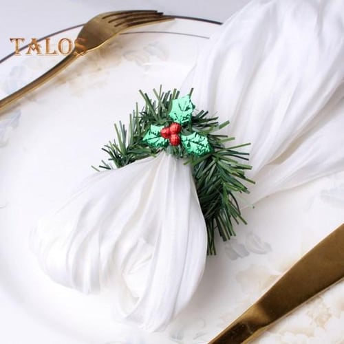 Christmas wreath napkin rings online