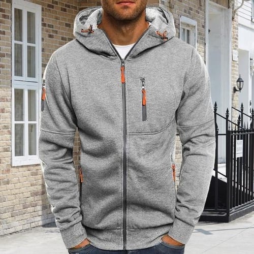 Men's casual jacket hooded cardigan sweatshirt online