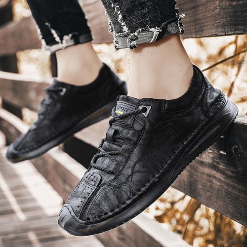 Classic Leather Shoes Men Casual Sneakers Handmade Outdoor Men Shoes Leather Moccasins Man Flats Shoes buy Classic Leather Shoes Men Casual Sneakers