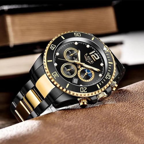 LIGE Mens Watches Top Brand Luxury Clock Casual Stainless Steel 24
