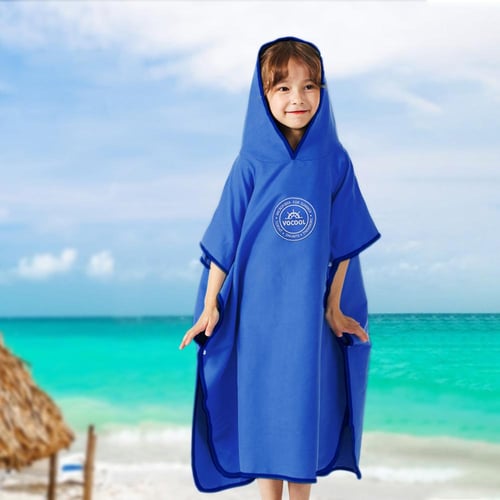 Hooded Bath Towel for Kids Quick Dry Bath Poncho Towel for Beach