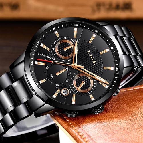 Relojes 2018 watch men lige fashion sport quartz clock mens watches top brand luxury business waterproof watch relogio masculino deals