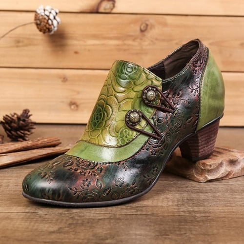 Genuine leather pumps clearance