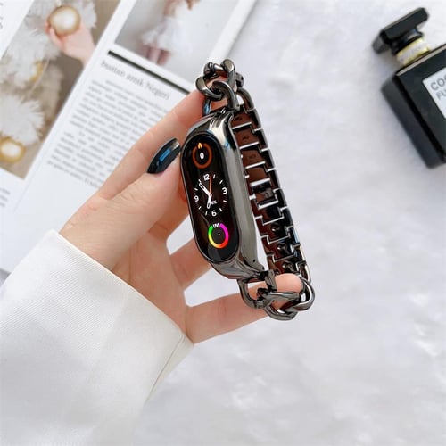 Luxury Strap For Xiaomi Mi Band 7 6 5 4 3 Stainless Steel Wrist