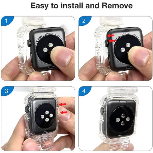 Clear Band Case for Apple Watch 8 7 6 SE 5 3 2 Soft Transparent