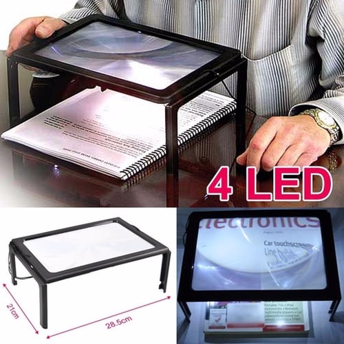 Giant large hands free magnifying best sale glass with light led magnifier
