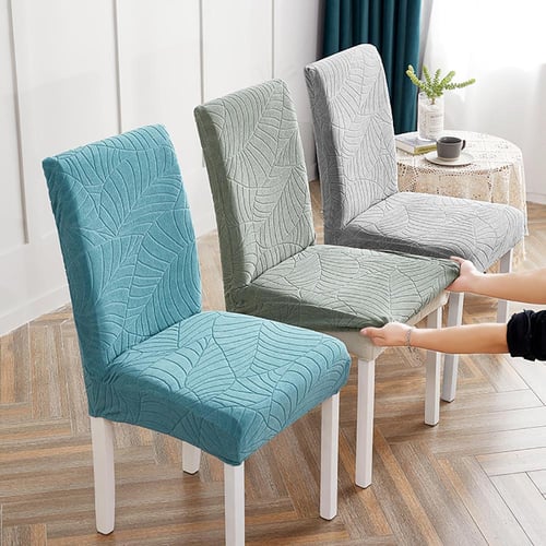 Waterproof Chair Covers Jacquard Dining Chair Cover Velvet Stretch