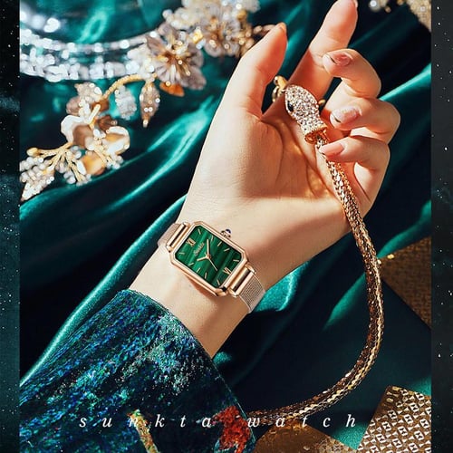 SUNKTA Watches Women Watches Top Brand Luxury Fashion Rectangle