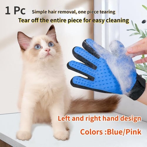 Cat hand glove brush top
