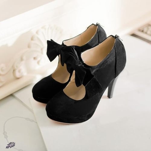 Bowtie sale platform pumps