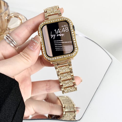 Diamond Case Strap For Apple Watch Series 8 7 41mm Ultra 49mm 45mm