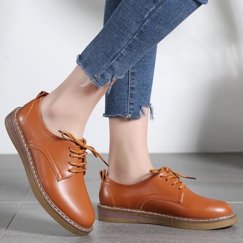 Women s Casual Shoes Women Leather Shoes Ladies Lace Up