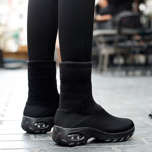 Women s Ladies Fashion Girls Socks Platform Casual Walking Boots