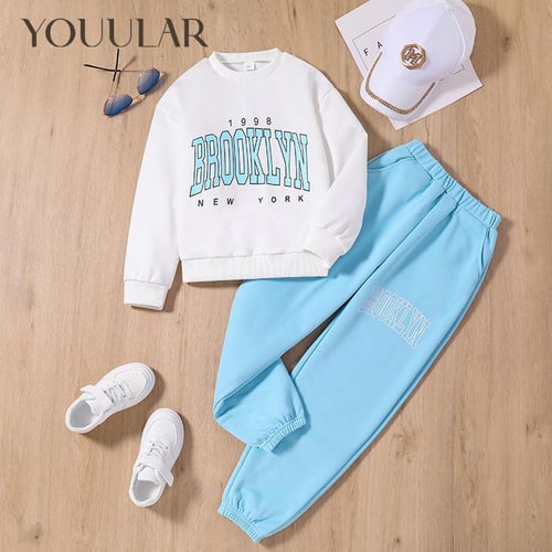 Teen Girl Skirt Suit Autumn and Winter New Children s Letter
