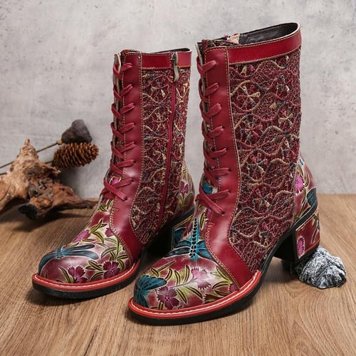 Vintage embroidered boots store