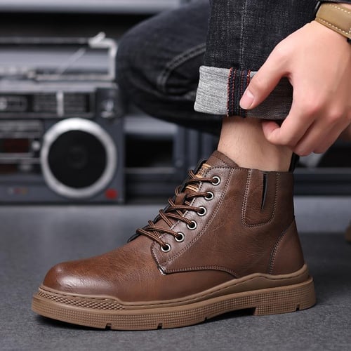 Mens fur discount lined ankle boots