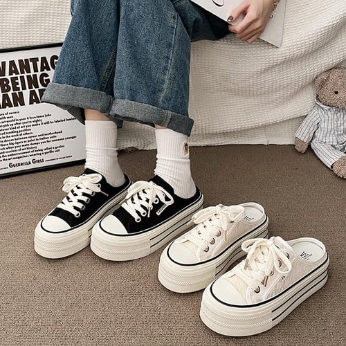 Wide canvas slip on shoes 2025