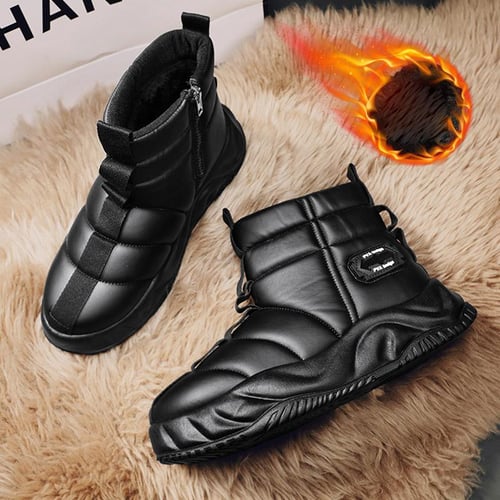 Faux leather snow boots store