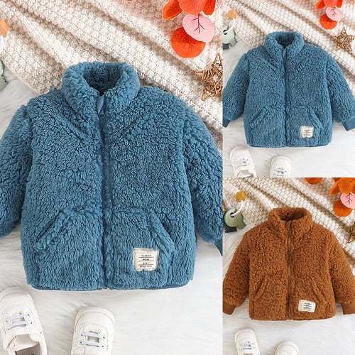Girls teddy clearance fleece coat