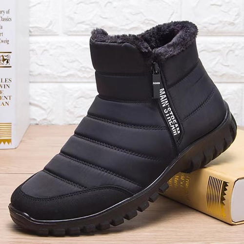 Mens winter boots with zipper top