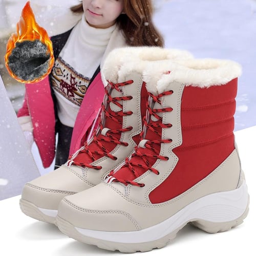 Winter High top Cotton Shoes Plus Velvet Warm Women s Shoes Long