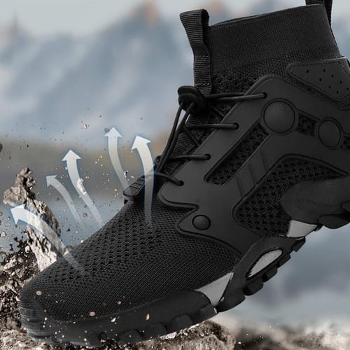 Men Slip On Ankle Booties Mesh Running Sneakers High Top Summer