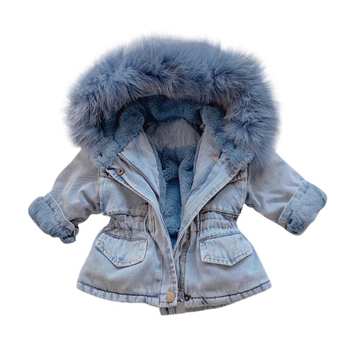 Jean jacket with hot sale fur for toddlers