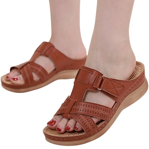 Women's summer open cheap toe hook loop sandals