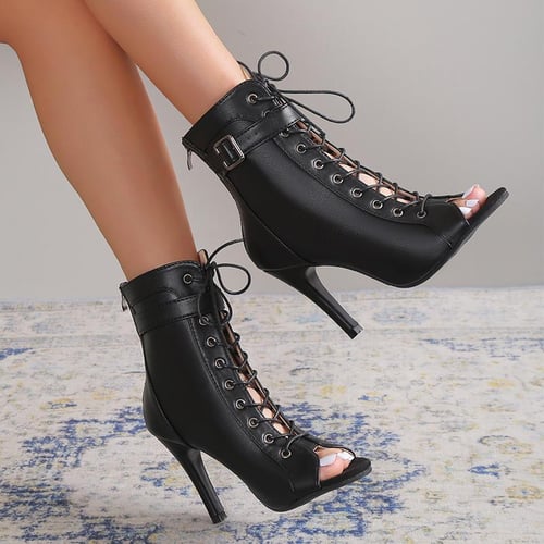 Ladies Ankle Latin Dance Shoes for Women Soft Bottom Ballroom