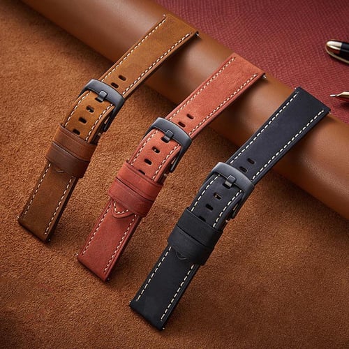 Quick Release Leather Watch Band 20 24 mm Waterproof Leather Strap