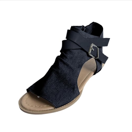 Ladies fashion casual low heel hollow buckle sandals shoes deals