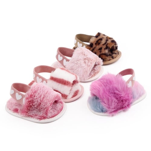 Fuzzy sales baby sandals