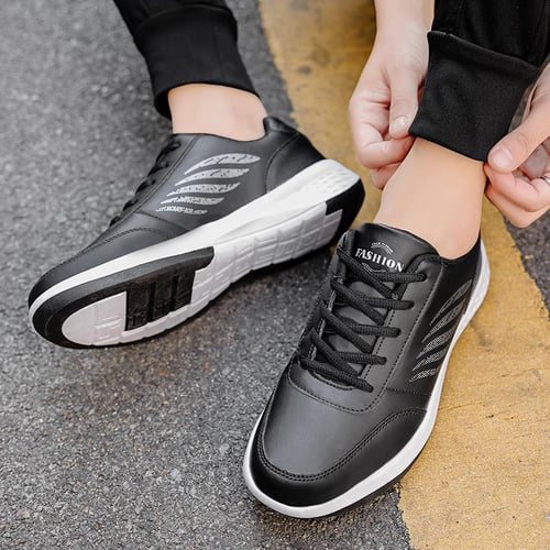 Man Woman Sneakers PU Leather Non Slip Athletic Tennis Male