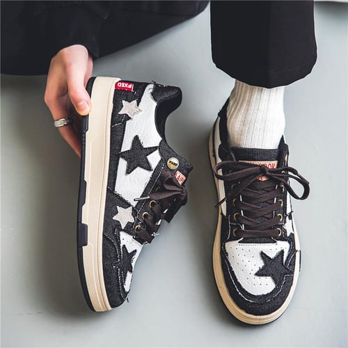 Men s Sneakers Niche Color Matching Stars Casual Denim Canvas