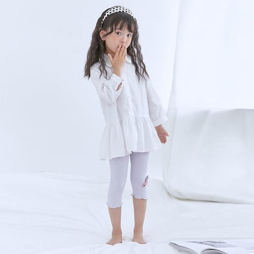 Girls Leggings Summer Baby Cropped Trousers Thin Outer Wear Kids