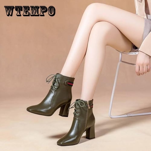 Women s Boots Autumn Winter New Fashion High heeled Pointed Large