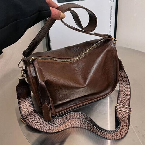 Wide strap hot sale crossbody bag designer