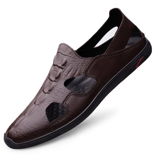 Mens leather shop dress sandals