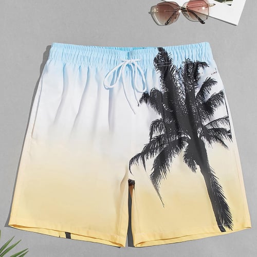 Men s Summer Leisure Vacation Gradient Swim Trunks Waterproof