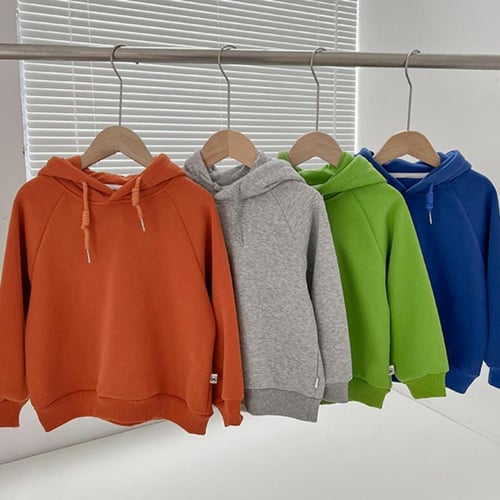 Children Hoodies Casual Long Sleeve Solid Color Simple And Cute