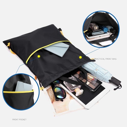 1pc Waterproof Drawstring Backpack Bag with Zip Pocket Men Women Outdoor Sport Gym Sack buy 1pc Waterproof Drawstring Backpack Bag with Zip Pocket