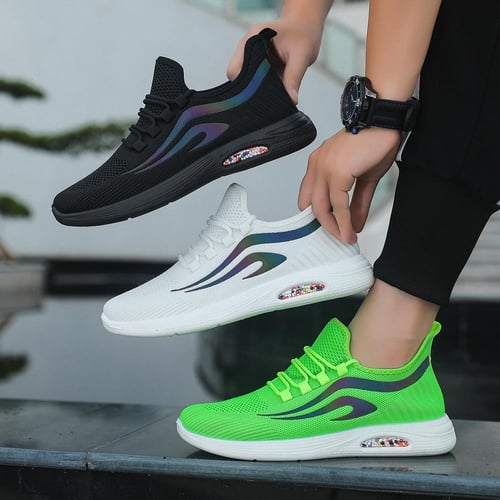 2023 New Men S Flying Woven Casual Shoes Single Shoes Super Clear