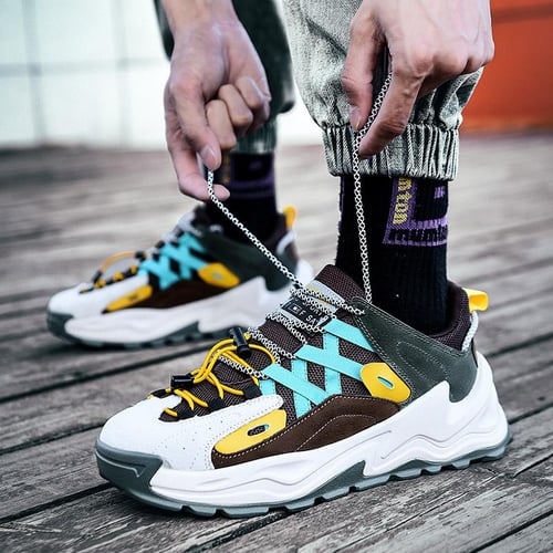 Men s Casual Sneakers Thick Sole Increased Breathable Lace Up