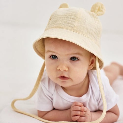 Spring Summer New Cute Bear Ear Baby Bucket Hat Newborn Toddler